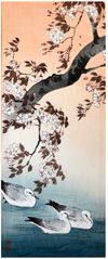 Three Seagulls and Cherry Tree by Ito Sozan