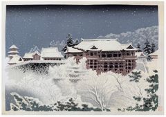 Kiyomizu Temple in Snow by Tokuriki Tomikichiro