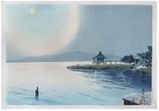 Moonlit at Lake Biwa by Tokuriki Tomikichiro