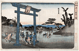 Tomigaoka Hachiman Shrine at Fukugawa by Ando Hiroshige