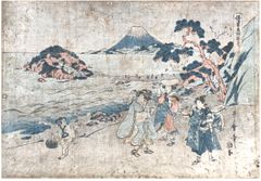 Travellers at Enoshima by Utamaro II