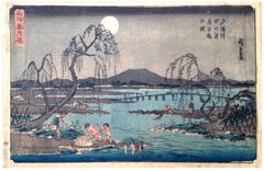 Trout Fishing in the Tamagawa River by Utagawa Hiroshige 