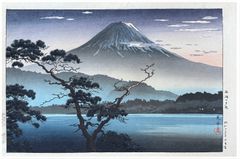 Mt Fuji from lake Sai by Tsuchiya Koitsu