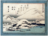 Twilight Snow at Mount Hira by Ando Hiroshige