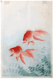 Two Goldfish by Ohara Koson Pre WWII