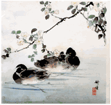 Two Mallards Ducks by Tsukioka Kogyo