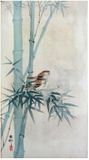 Two Tree Sparrow between Bamboo by Ohara Koson
