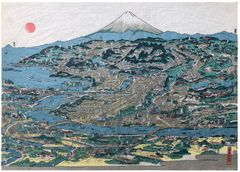 View of Edo Map by Utagawa Kunimori II