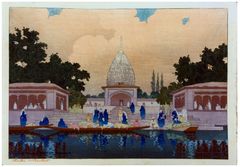 Village Temple Kashmir by Charles Bartlett Pre Earthquake