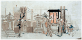 Visitors to the Inari Shrine at Oji by Hokusai