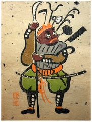 Warrior Otsu-e by Takahashi Shozan