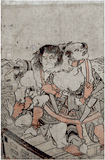 Warriors on Boat by Kitao Shigemasa