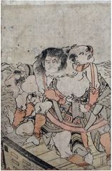 Warriors on Boat by Kitao Shigemasa