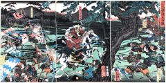 Warriors Triptych by Utagawa Yoshikazu