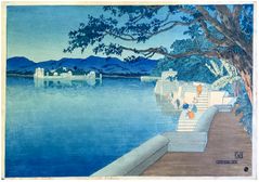 Water Palace, Udaipur by Charles W. Bartlett Pre Earthquake