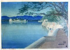 Water Palace, Udaipur by Charles W. Bartlett Pre Earthquake