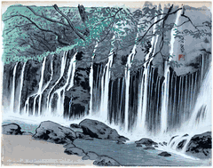 Waterfall in Summer by Yamamoto Hosui Hand Painting
