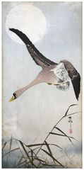 White Fronted Goose Flying by Ohara Koson