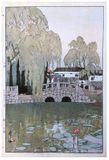 Willow and Stone Bridge by Hiroshi Yoshida