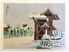 Winter at Honganji Temple by Tomichikiro Tokuriki