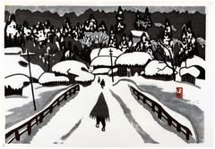 Winter in Aizu Bridge by Kiyoshi Saito