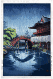 Wisteria and Half Moon Bridge at Kameido by Tsuchiya Koitsu