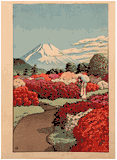 Women in Azalea Garden by Kawase Hasui 1st Ed.