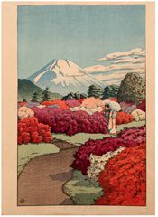Women in Azalea Garden by Kawase Hasui 1st Ed.