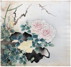 Yellow and Pink Roses by Nagamachi Chikuseki