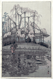 Yozakura in Rain by Hiroshi Yoshida