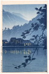 Yumoto Spa in Nikko by Kawase Hasui