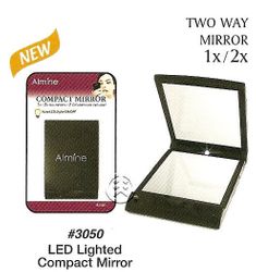 Almine LED Lighted Compact Mirror Two Way Mirror 1x / 2x