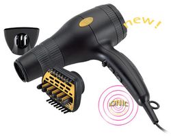 GOLD N HOT PROFESSIONAL 1875-WATT IONIC DRYER WITH DUETTO STYLER CERAMIC w/ ATTACHMENT