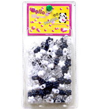 Hair Bead StarFlowerWhiteNavyClear
