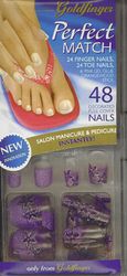 Perfect Match 24Fingernails, 24ToeNails w/PinkGelGlue, Stick