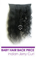 Sensual 100% Indian Remi Human Hair Baby Hair Back Piece Indian Jerry Curl