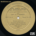 BBC Engineering Society Early Days Of Broadcasting CD MP3 Download USB BBC Engineering Society Early Days Of Broadcasting CD MP3 Download USB