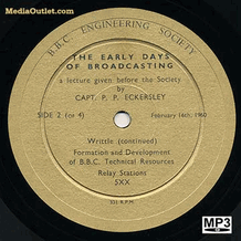 BBC Engineering Society Early Days Of Broadcasting CD MP3 Download USB