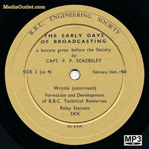BBC Engineering Society Early Days Of Broadcasting CD MP3 Download USB