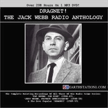 Dragnet! Jack Webb Old Time Radio Series MP3 Set DVD, Download, USB
