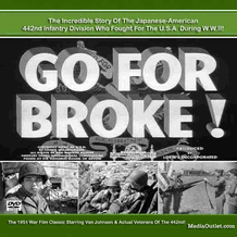 Go For Broke WWII Japanese-American 442nd Infantry DVD, MP4, USB Drive