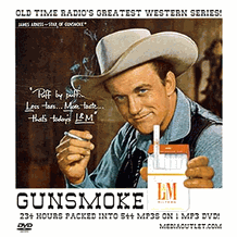 Gunsmoke Old Time Radio Series MP3 Set DVD, Audio Download, USB Stick