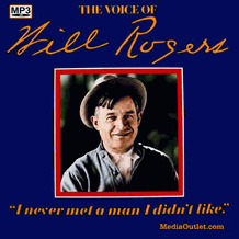 The Voice Of Will Rogers Comedy Record Album MP3 CD, Download, USB