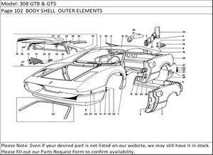 308 GTB & GTS Page 102  BODY SHELL  OUTER ELEMENTS