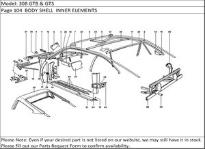 308 GTB & GTS Page 104  BODY SHELL  INNER ELEMENTS