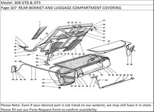 308 GTB & GTS Page 107  REAR BONNET AND LUGGAGE COMPARTMENT COVERING