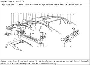 308 GTB & GTS Page 154  BODY SHELL  INNER ELEMENTS (VARIANTS FOR RHD  AUS VERSIONS)