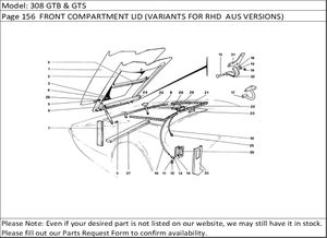 308 GTB & GTS Page 156  FRONT COMPARTMENT LID (VARIANTS FOR RHD  AUS VERSIONS)