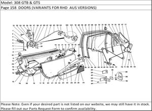 308 GTB & GTS Page 158  DOORS (VARIANTS FOR RHD  AUS VERSIONS)