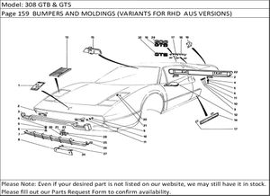 308 GTB & GTS Page 159  BUMPERS AND MOLDINGS (VARIANTS FOR RHD  AUS VERSIONS)